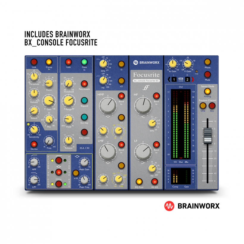 Focusrite 推出 Brainworx bx_console 插件，Clarett 和 Red 用戶可免費(fèi)享用