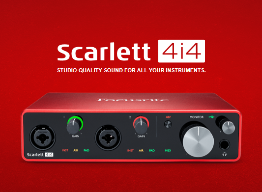 讓你全部的樂(lè)器錄制達(dá)到錄音棚水準(zhǔn):FOCUSRITE 第三代 SCARLETT 4I4 音頻接口